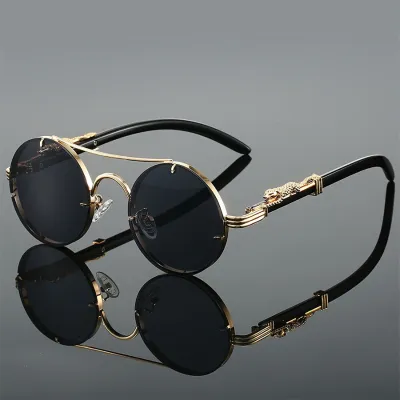 DOUBLE-BEAM METAL RETRO SUNGLASSES GB-TM12