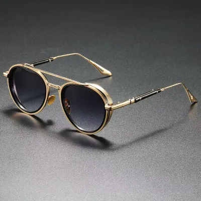 PERSONALIZED OVAL RETRO DOUBLE-BEAM FASHION SUNGLASS GB-5866