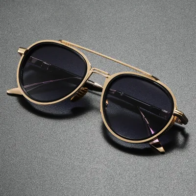 PERSONALIZED OVAL RETRO DOUBLE-BEAM FASHION SUNGLASS GB-5866