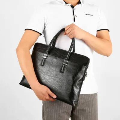 HORIZONTAL HAND-HELD BUSINESS LEATHER BAG S150B