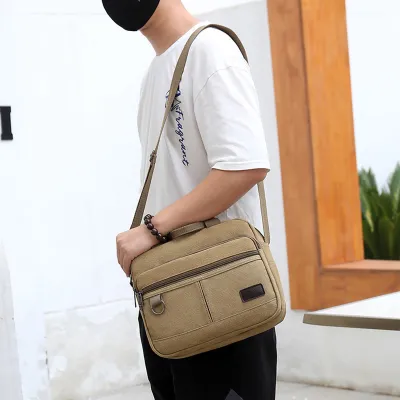 HORIZONTAL CANVAS SHOULDER BAG GB-0308