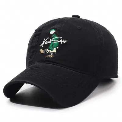 EMBROIDERED LARGE BRIM BASEBALL CAP 0642B