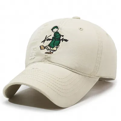 EMBROIDERED LARGE BRIM BASEBALL CAP 0642OW