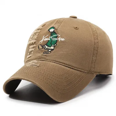 EMBROIDERED LARGE BRIM BASEBALL CAP 0642Br