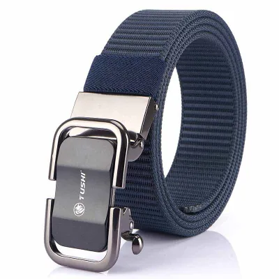 AUTOMATIC BUCKLE NYLON BRAIDED BELT 6045BL