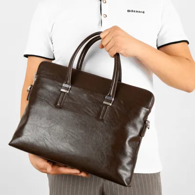 HORIZONTAL HAND-HELD BUSINESS LEATHER BAG S150Br