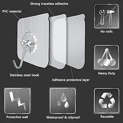 Powerful Transparent Wall Hook (10 Pcs)