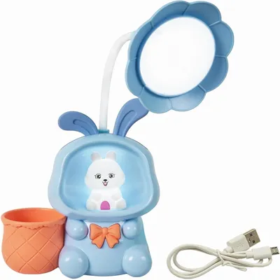 3 in 1 Rabbit Theme LED Desk Lamp with Pencil Sharpener and Pen Holder