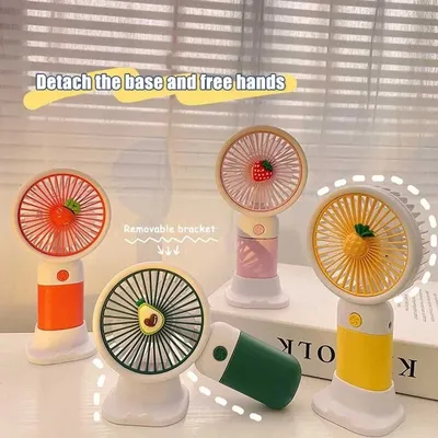 Rechargeable Handheld Small Fan With Base Phone Holder 