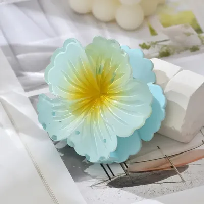 1 Pc Round Colorful Flower Claw Clip Hair