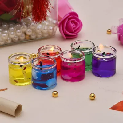 Multi Color Jelly Candle Light Set (6 pcs)