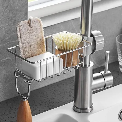 Stainless Steel Dish Drainer Faucet Rack