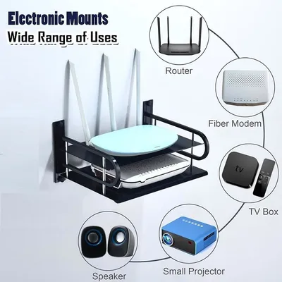 New Double Layer Metal Wall Mounted Wifi Router Stand 