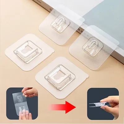 Multi Purpose Double Sided Adhesive Hooks (5 Pair)
