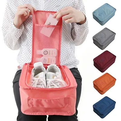 Portable Handle Zipper Shoe Storage Bag