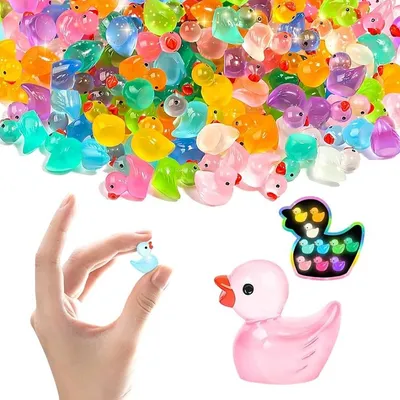 10 Pcs Luminous Mini Ducks (Glow in The Dark)