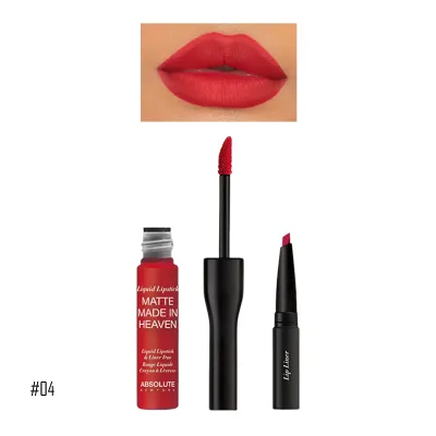 Absolute New York Matte Made In Heaven Liquid Lipstick & Liner Duo MLIH04 Fever - 4.2g