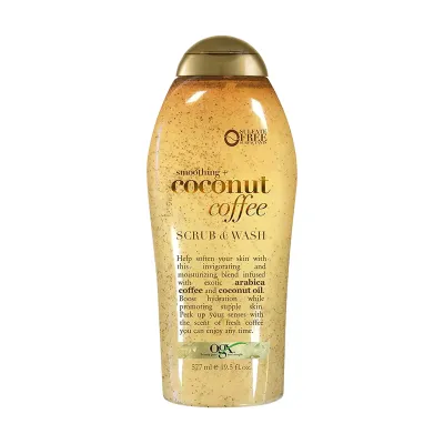 Ogx Smoothing + Coconut Coffee Scrub & wash 577ml