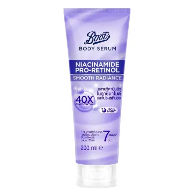 BOOTS BODY SERUM NIACINAMIDE PRO-RETINOL SMOOTH RADIANCE – 200 ML	