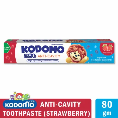 KODOMO ANTI-CAVITY STRAWBERRY FLAVOR CHILDREN'S TOOTHPASTE SUGAR-FREE 80G