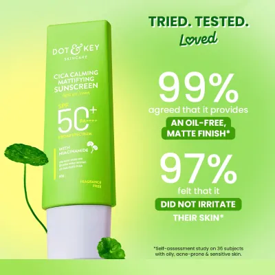 Dot & Key Cica Calming Mattifying Sunscreen SPF 50+ PA++++ with Niacinamide (80g)	