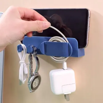 Wall Charing Mobile Holder and Keyring Cable Holder 1 Pc