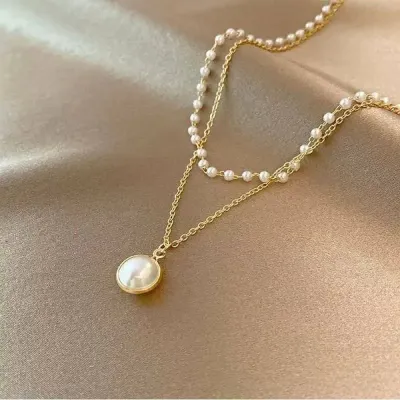 2 Layer Pearl Chain  1 Pc