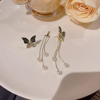 Black Pearl Butterfly Earring 