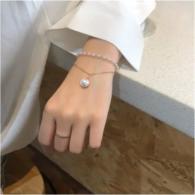 2 Layer Pearl Chain Bracelet 1 Pc