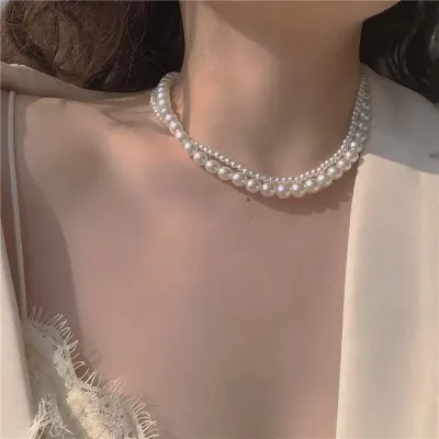 Double Layer Pearl Necklace ( Small Size) 