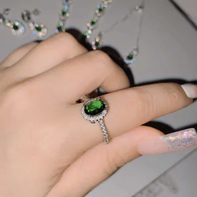 5 Pcs Luxurious Diamond Cut  Stone Jewellery Set
