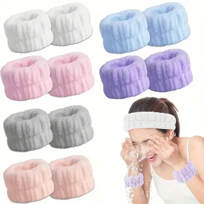 2 pcs Microfiber Wrist Wash Towel Band 
