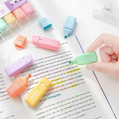 6pcs Kawaii Bear Highlighter Pen Set 