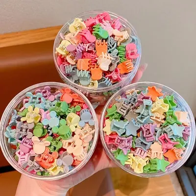 Cute Colorful Rabbit Flower Crown Mini Hair Clips (50 pcs)