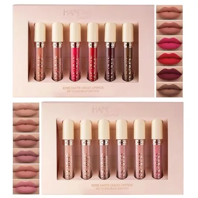 HANDAIYAN Rose Matte Liquid Lipstick Set (6pcs)