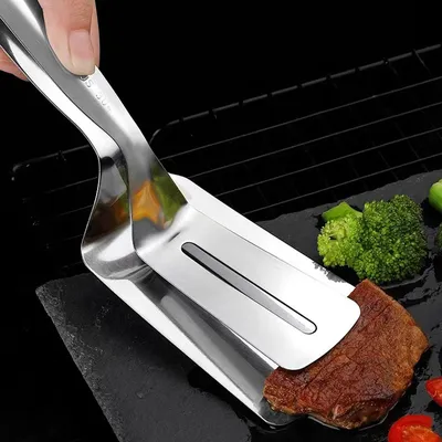 Stainless Steel Steak Clip Food Spatula Cooking Tool (1 pc)