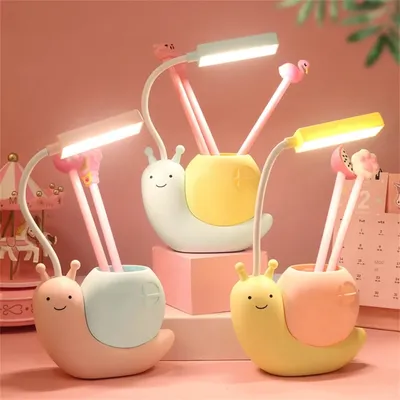 Cartoon Rechargeable LED Pen Holder Desk Lamp 
