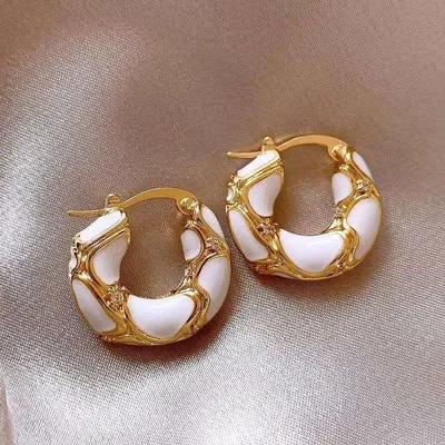 Trendy Enamel Color Small Hoop Earrings
