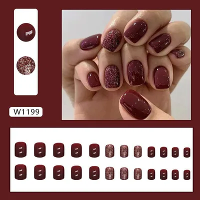 24 Pcs Artificial Trendy Fake Nails (W Series)