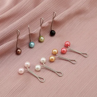 12 pcs Multicolor U Shape Pearl Hijab Pins (1 pata)