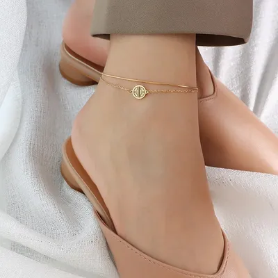 Double Layer Korean Style Golden Anklet