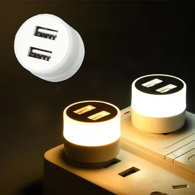 USB Plug Power Bank Charging Mini LED Night Light (1 pc)