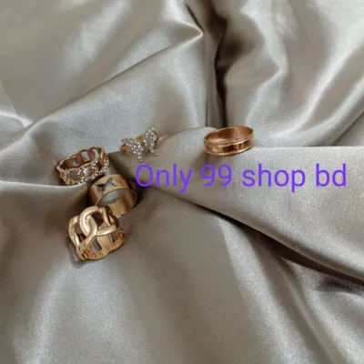 5 Pcs Chain Finger Ring Set