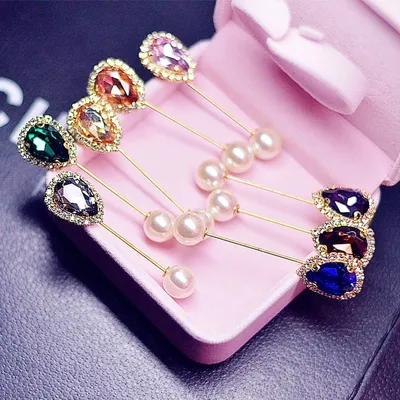 3 pcs Colorful Crystal Hijab Pin
