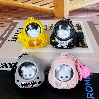 Kawaii Light System Backpack Shape Bear/Cat Keychain (1 Pc)