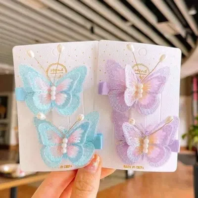 2 Pcs Butterfly Hairpins Clips Set