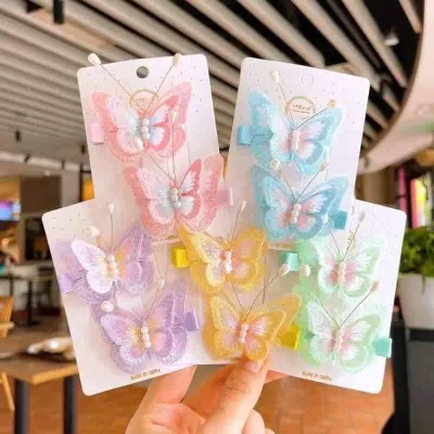 2 Pcs Butterfly Hairpins Clips Set