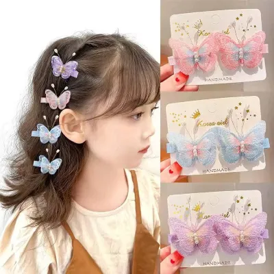 2 Pcs Butterfly Hairpins Clips Set