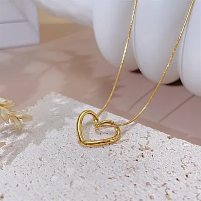 Stainless Steel  Heart Shaped Necklace  