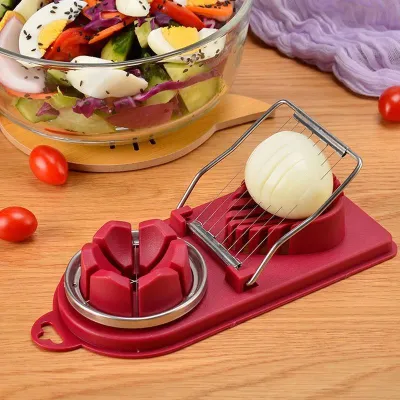 Multi-functional 2-in-1 Stainless Steel Egg Cutter Slicer 